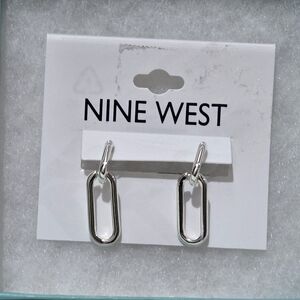 Nine West Silver Drop Link Earrings